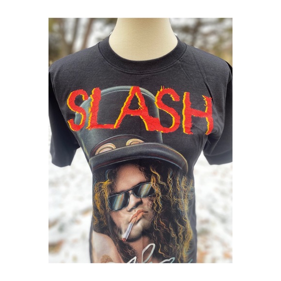 SOLD Rock Chang SLASH  TShirt Top Hat Handpainted - Picture 3 of 11